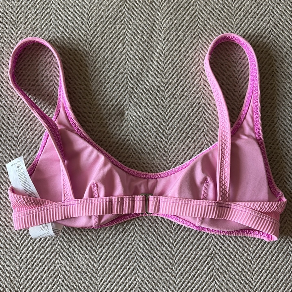 Fabletics Pink Ribbed Bikini Top - XS - Picture 3 of 4